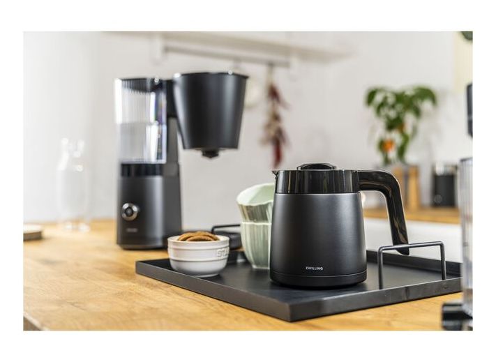 Enfinigy 10 Tassen Thermo Filterkaffeemaschine 1,2 l  (Schwarz) 
