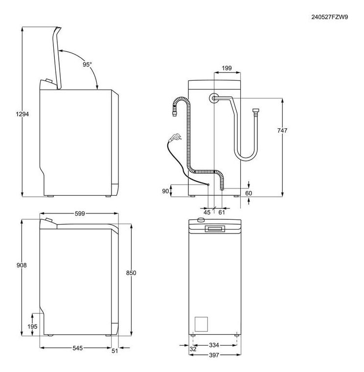 Serie 7000 LTR7A71370 7 kg Toplader Waschmaschine 1300 U/min aquaStop Funktion 