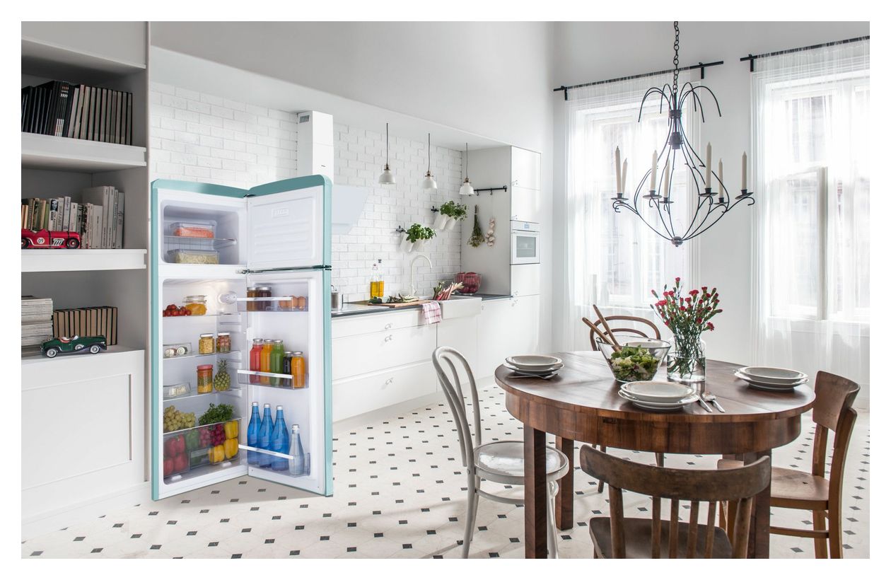 DTR374190T 162 l / 44 l Kühl-Gefrierkombi freistehend 144 kWh Jahr  (Türkis) 