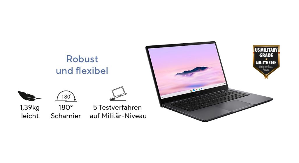 Chromebook CX1405CTA-MW0355 Full HD Notebook 35,6 cm (14 Zoll) 1920 x 1080 Pixel 128 GB eMMC ChromeOS Intel Core 3 max. 3,9 GHz  (Grau) 