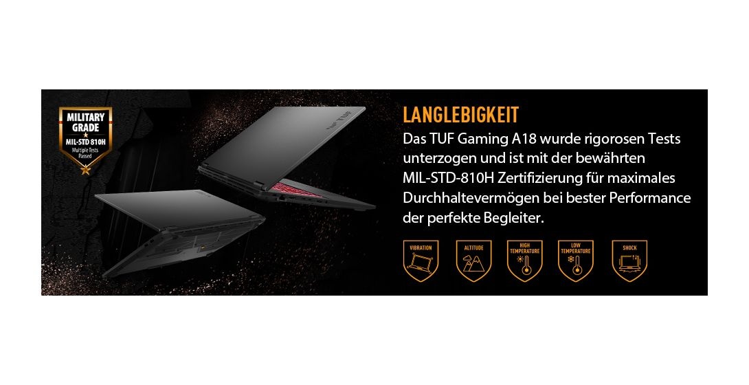 TUF Gaming A FA808UP-S8102W WUXGA Notebook 45,7 cm (18 Zoll) 1920 x 1200 Pixel 1 TB SSD Windows 11 Home AMD Ryzen 7 max. 5,1 GHz  (Grau) 