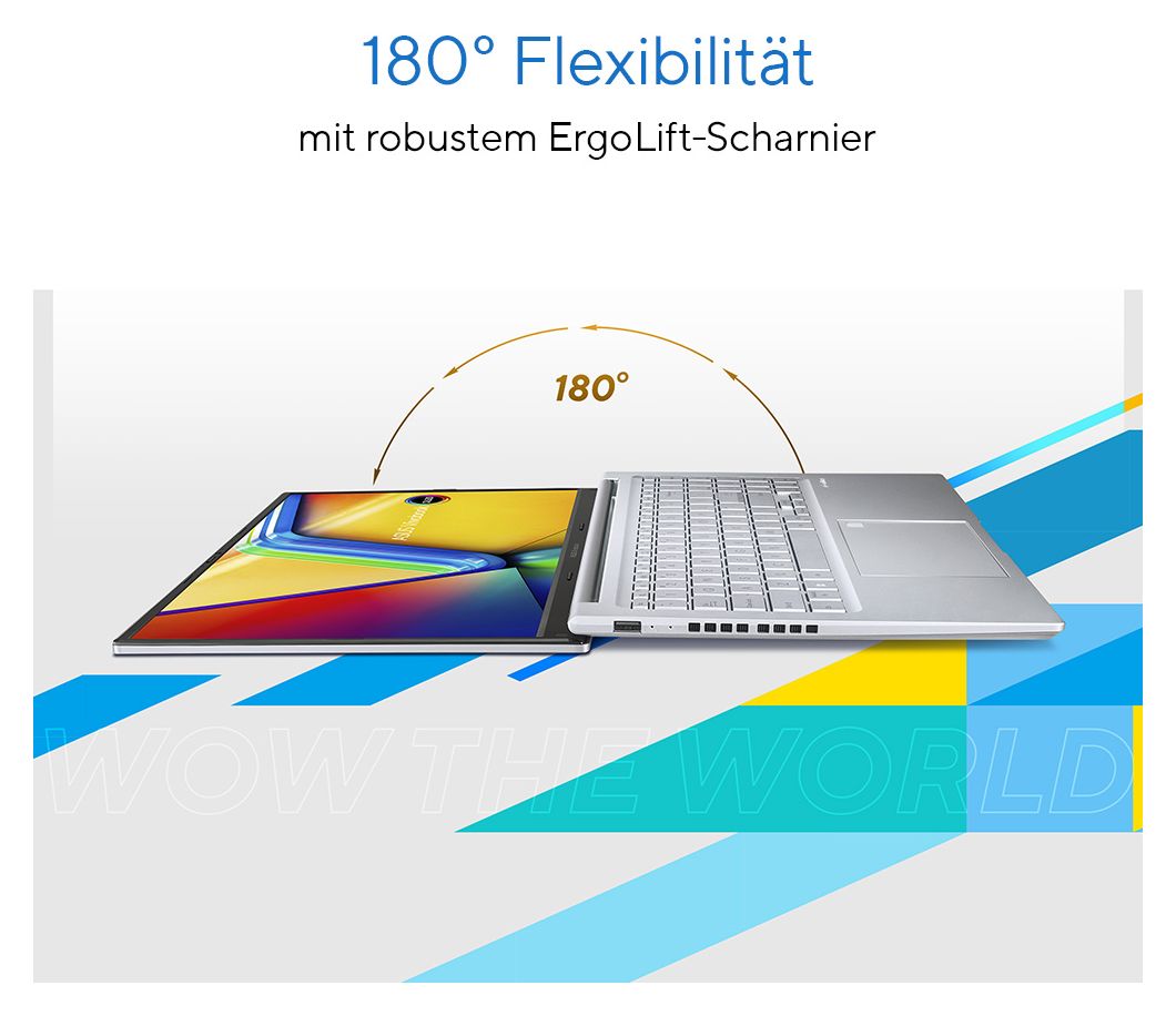 Vivobook OLED X1505VA-MA921 3K Notebook 39,6 cm (15.6 Zoll) 2880 x 1620 Pixel 8 GB Ram 512 GB SSD Intel® Core™ i9 max. 5,4 GHz  (Silber) 