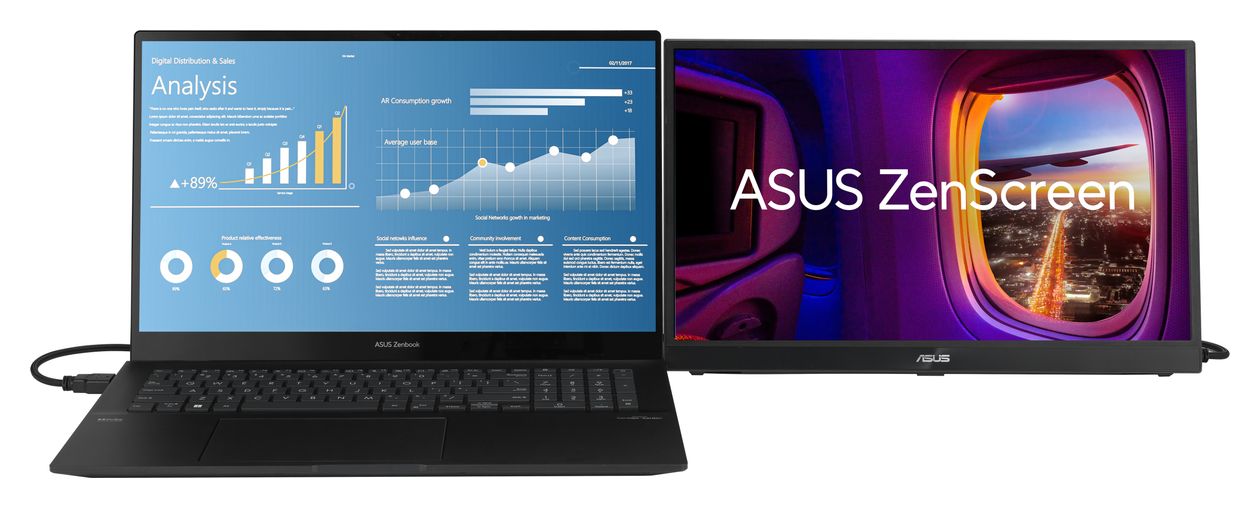 ZenScreen MB17AHG Full HD Monitor 43,9 cm (17.3 Zoll) 16:9 5 ms 300 cd/m²  (Schwarz) 
