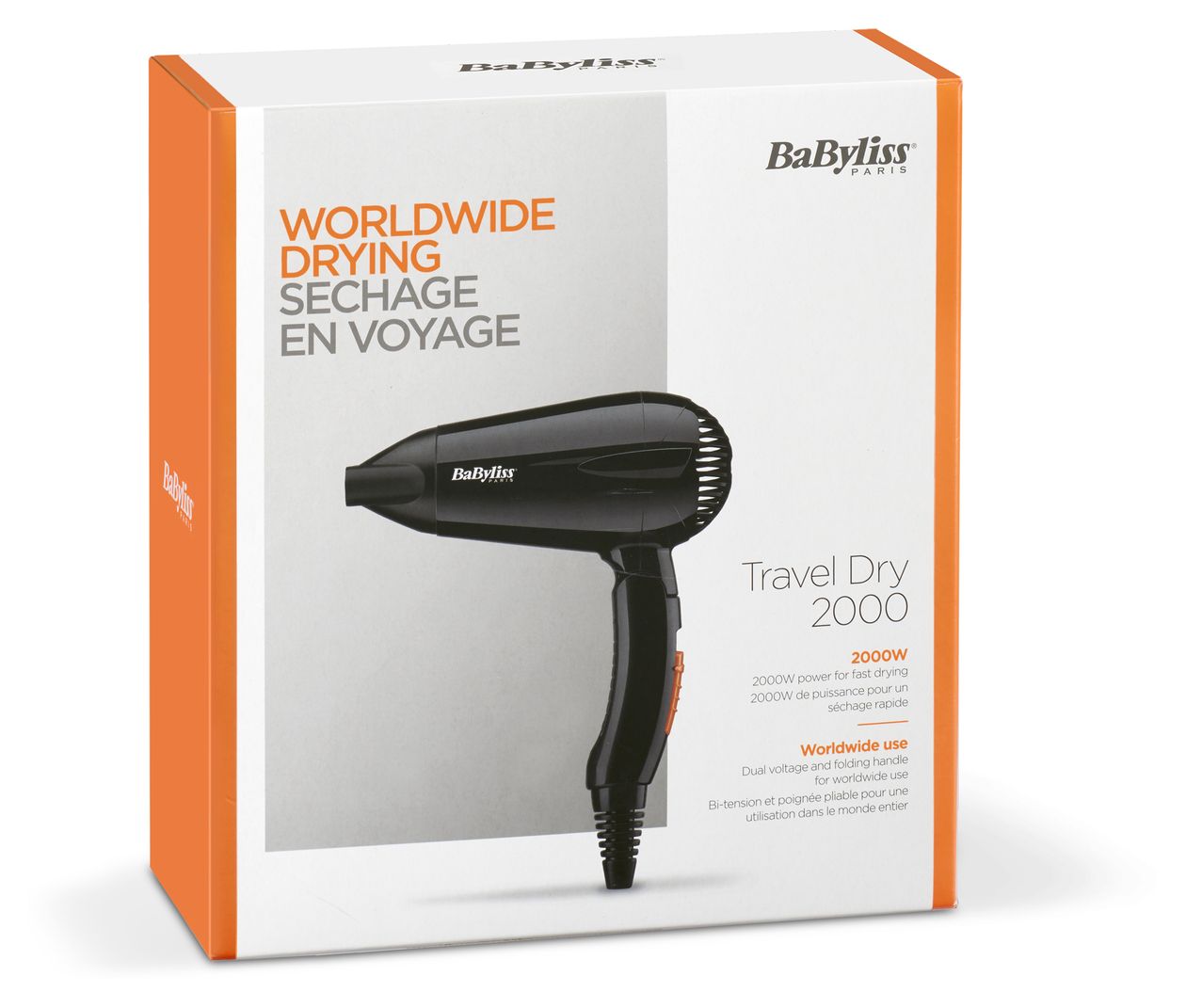 5344E Travel Dry Haartrockner 2000 W  (Schwarz) 