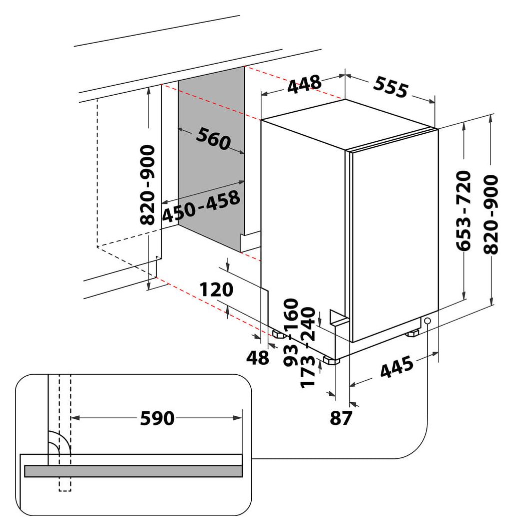 BK6IB10BS7LA0 45 cm Geschirrspüler vollintegriert (ohne Front) Sehr leise 10 Maßgedecke ActiveDry 