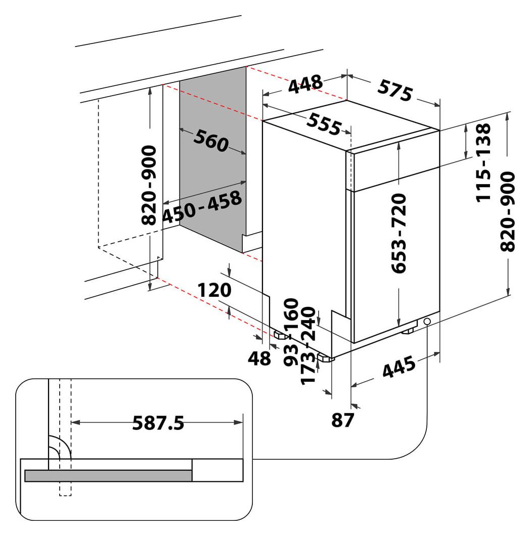 BK6PB10BS7A0 45 cm Geschirrspüler teilintegriert (ohne Front) Sehr leise 10 Maßgedecke ActiveDry 