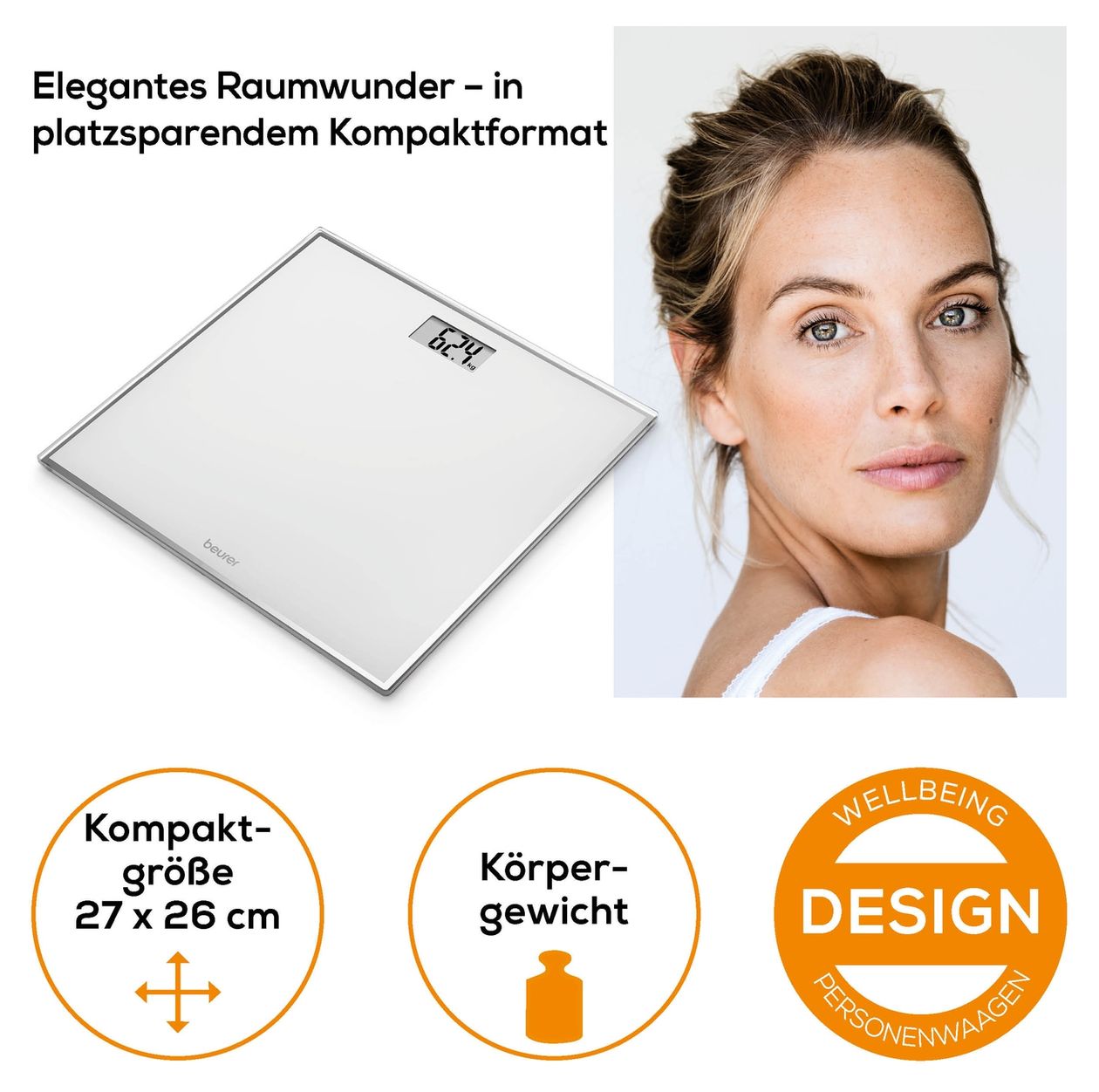 GS120 Kompakt Elektronische Personenwaage bis 150 kg 