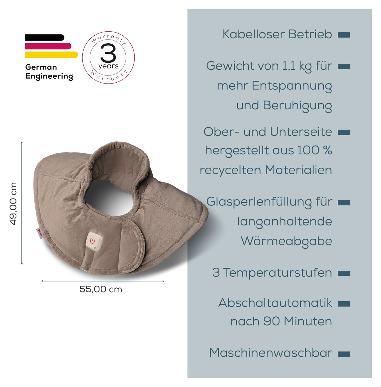 HK 165 Huggy Schulterheizkissen 