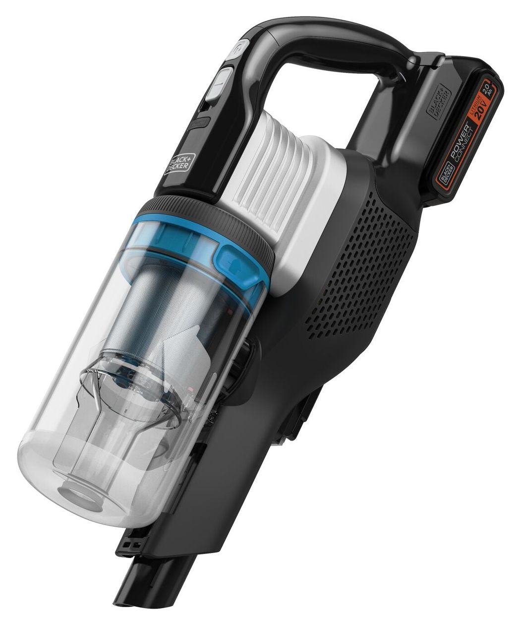 BHFEB520D1 Handstaubsauger Beutellos bis 55 min Laufzeit 20 V (Schwarz, Transparent, Weiß) 