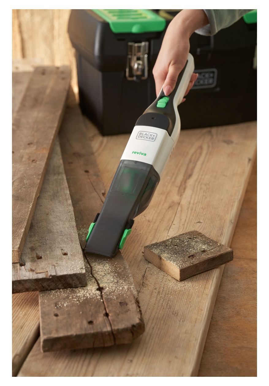 REVHV8C Handstaubsauger Beutellos bis 10 min Laufzeit 7,2 V  (Schwarz, Weiß) 