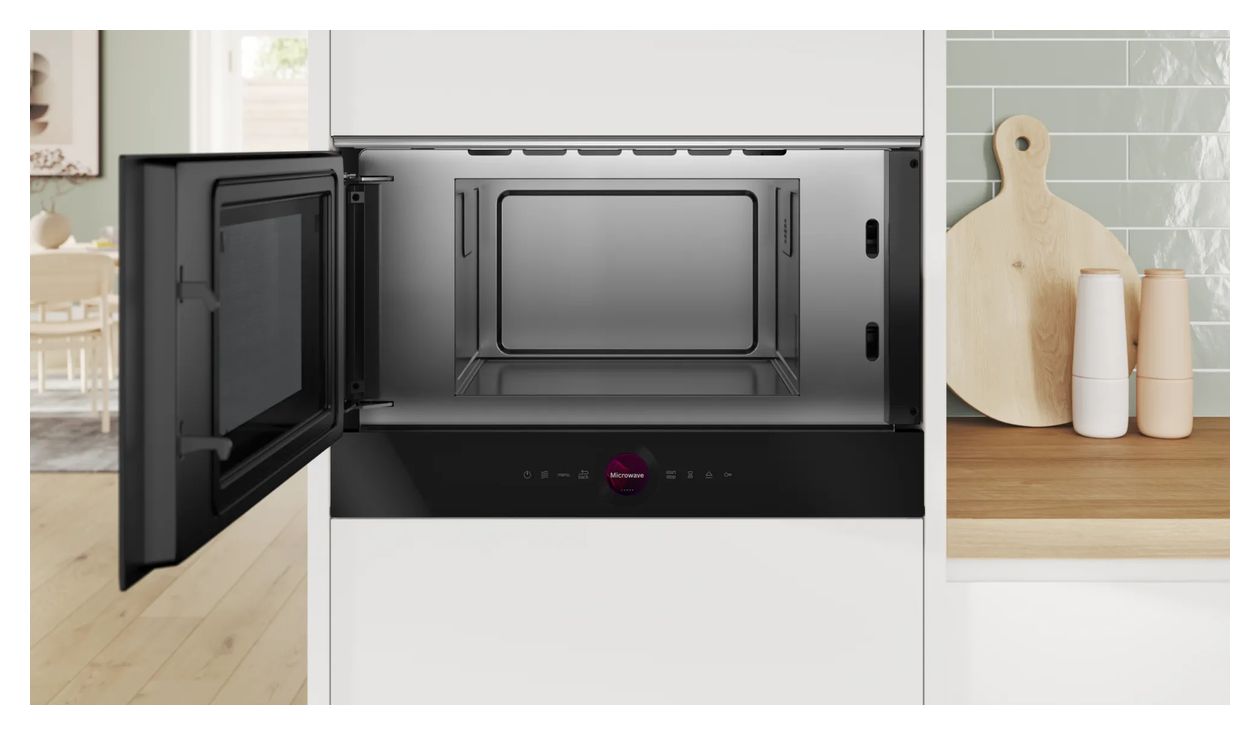 Serie 8 BFL9221B1 Einbau-Mikrowelle 900 W Größe: mittel 5 Stufen (Schwarz) 