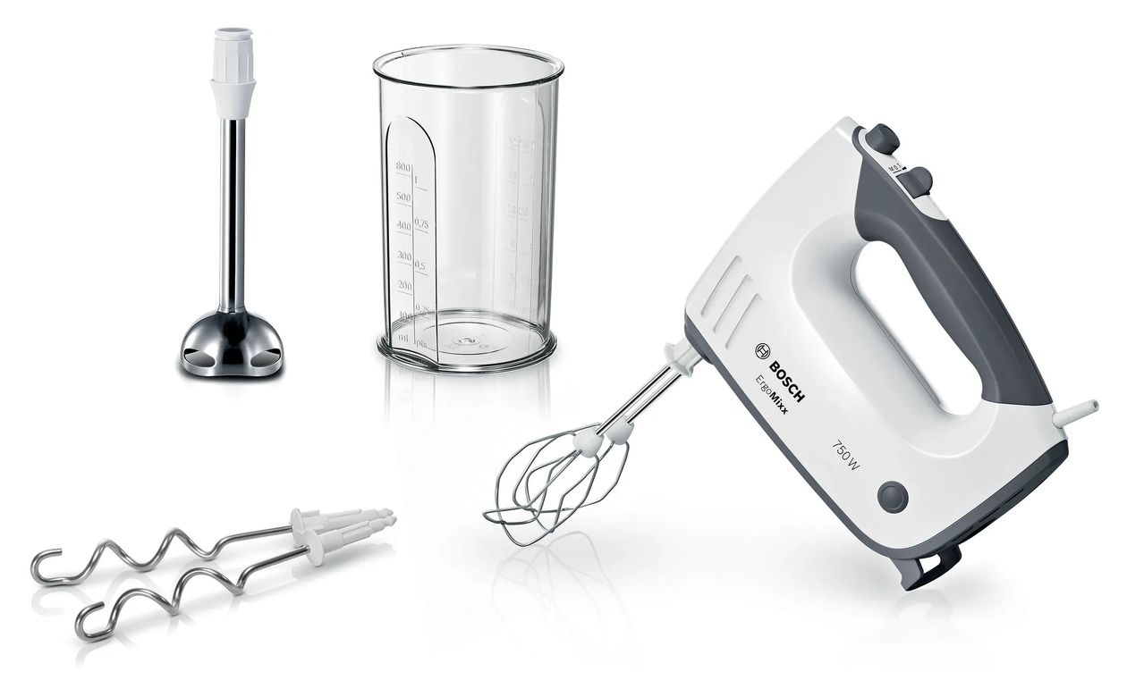 MFQ37470 ErgoMixx Handmixer 750 W 5 Stufen  (Schwarz, Weiß) 