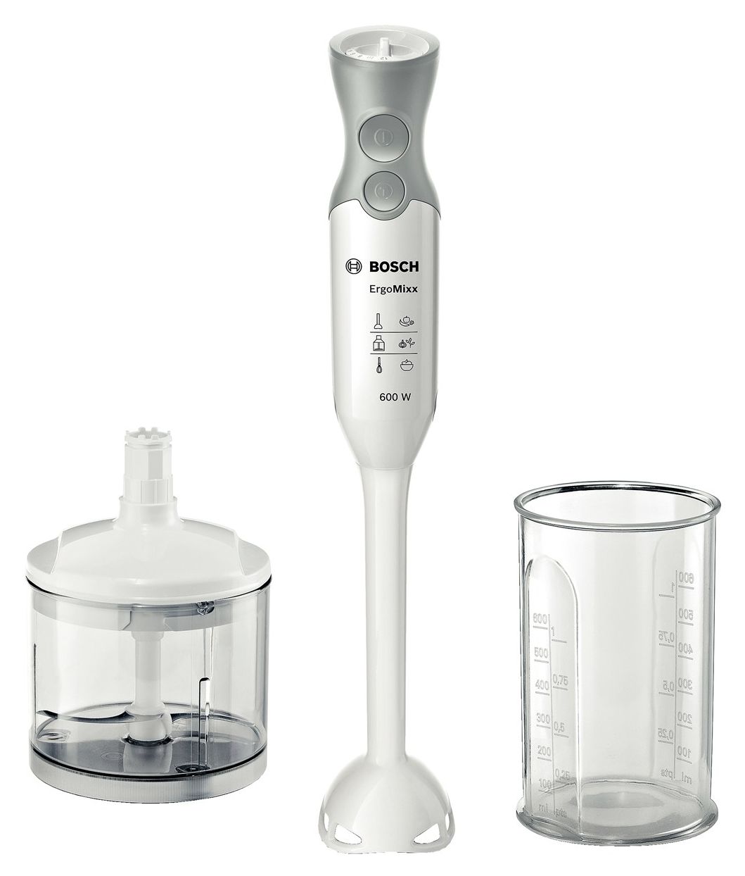 MSM66020 ErgoMixx Stabmixer 600 W  (Grau, Weiß) 