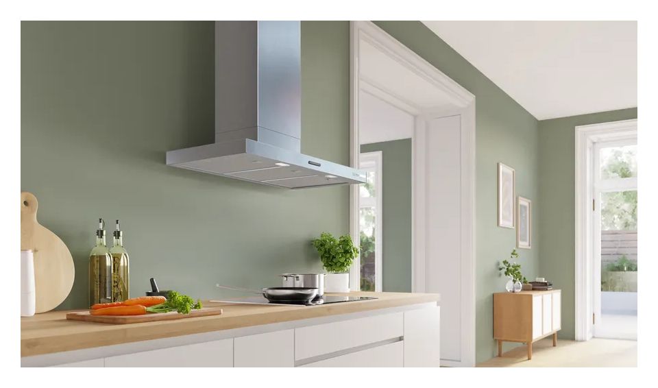 Serie 4 DWB95CC30 Abluft/Umluft Dunstabzugshaube/Esse Wand 90 cm (Metallisch) 
