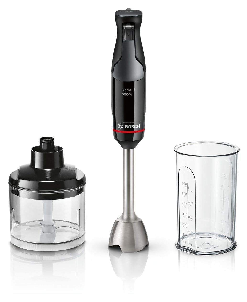 Serie 4 MSM4B620 ErgoMaster Stabmixer 1000 W 12 Stufen  (Schwarz) 