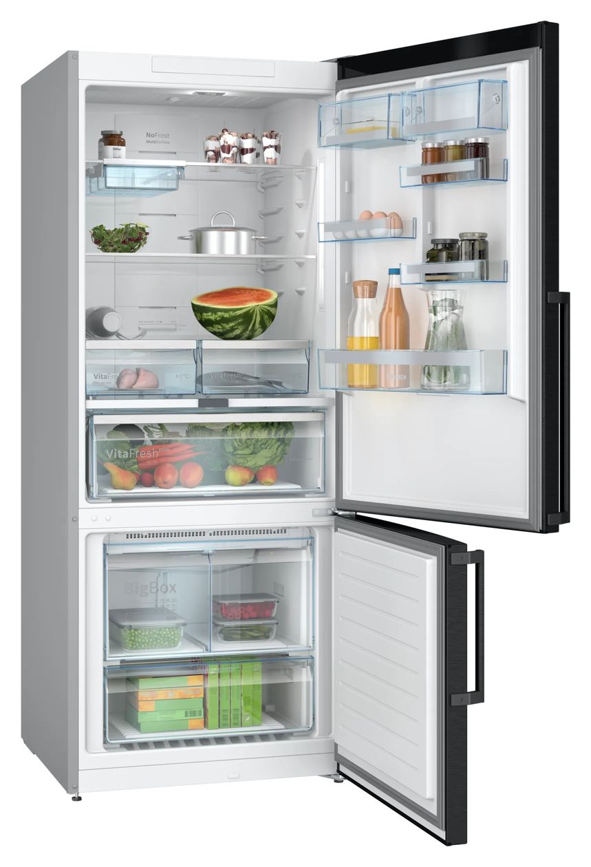 Serie 6 KGN76AXDR 406 l / 120 l Kühl-Gefrierkombi freistehend NoFrost 219 kWh Jahr  (Schwarz) 