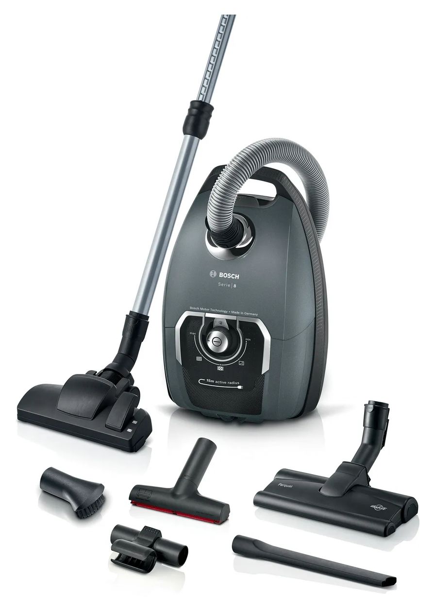Serie 8 BGL75XPRQ ProSilence Bodenstaubsauger mit Staubbeutel 750 W Allergie-Filter  (Grau) 