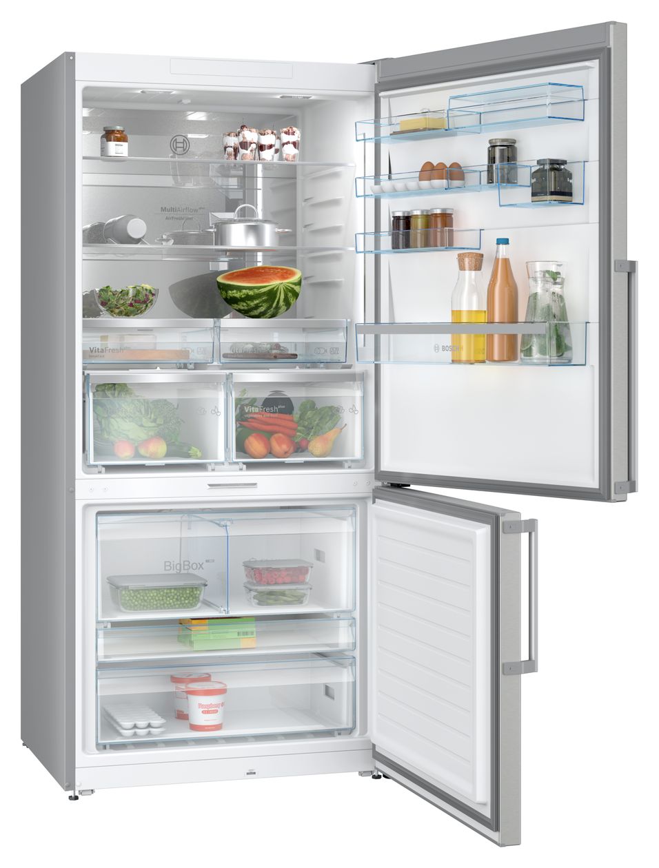 Serie 8 KGP86FIC0N 422 l / 202 l Kühl-Gefrierkombi freistehend NoFrost 216 kWh Jahr  (Edelstahl) 