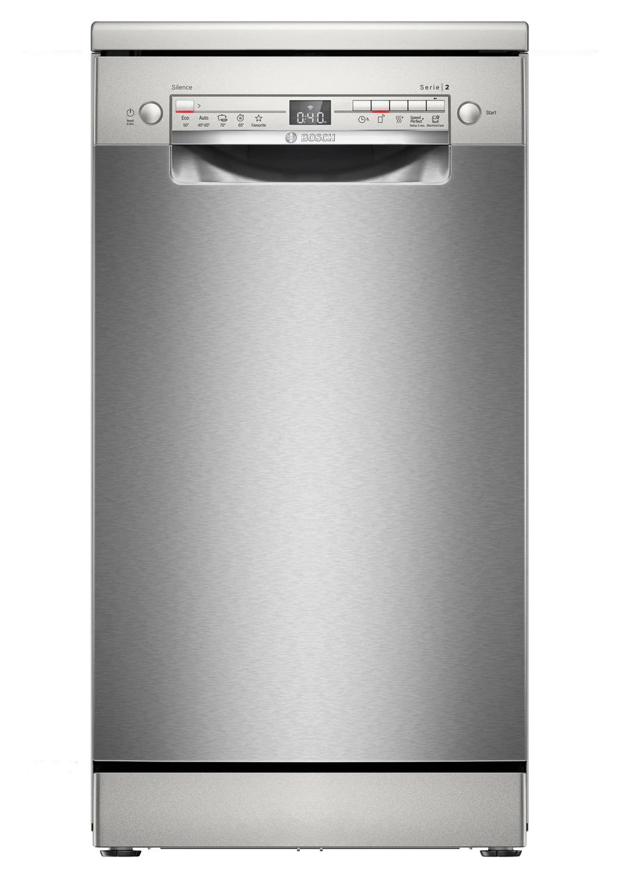 Serie 2 SPS2HKI02E 45 cm Geschirrspüler freistehend leise 10 Maßgedecke aquaStop Funktion Wärmetauscher (Edelstahl) 