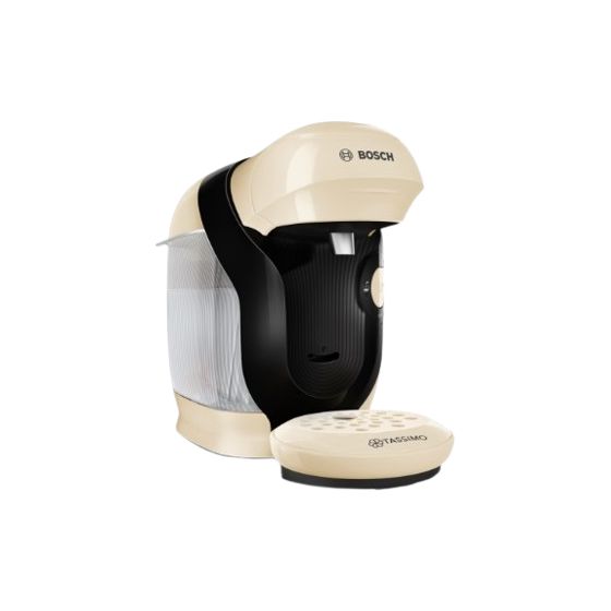 TAS112E Tassimo Style friendly Kaffeekapsel Maschine  (Cremefarben) 