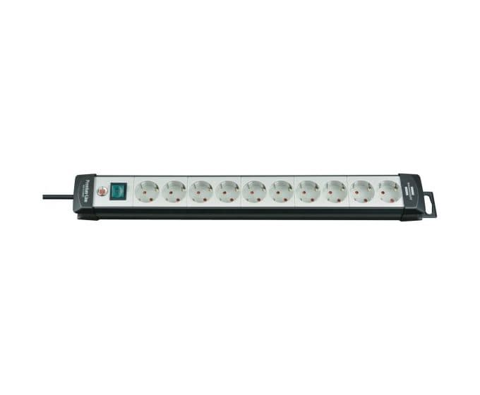Premium-Line Steckdosenleiste 10-fach 3 m  (Schwarz/Hellgrün) 