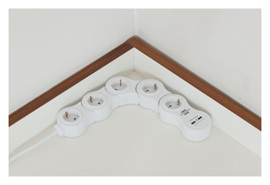 Vario Power Steckdosenleiste mit USB-Ladefunktion 5-fach 1,4 m  (Weiß) 