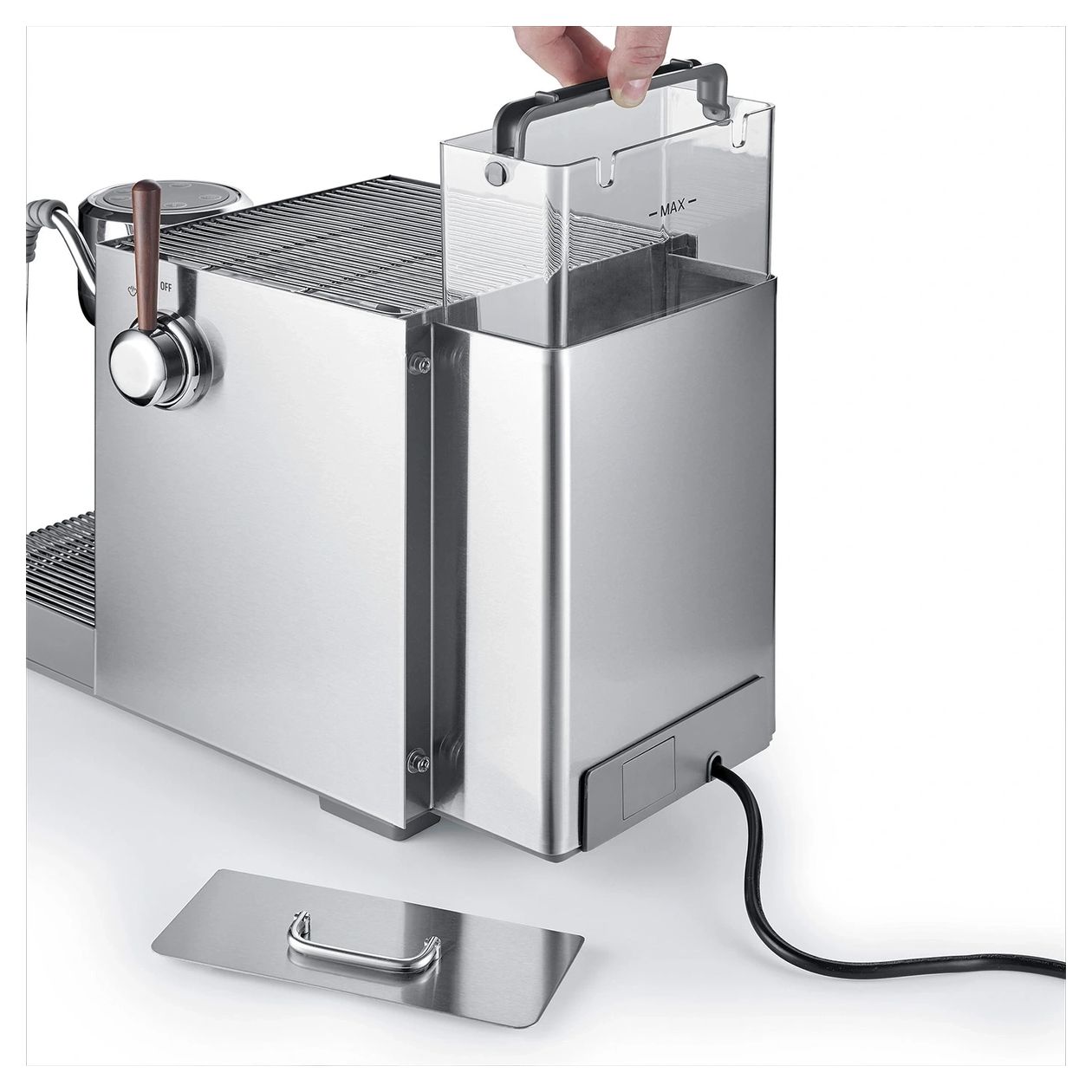 1825 Espresso Gourmet Advanced Siebträger Kaffeemaschine 19 bar 3000 W  (Silber) 