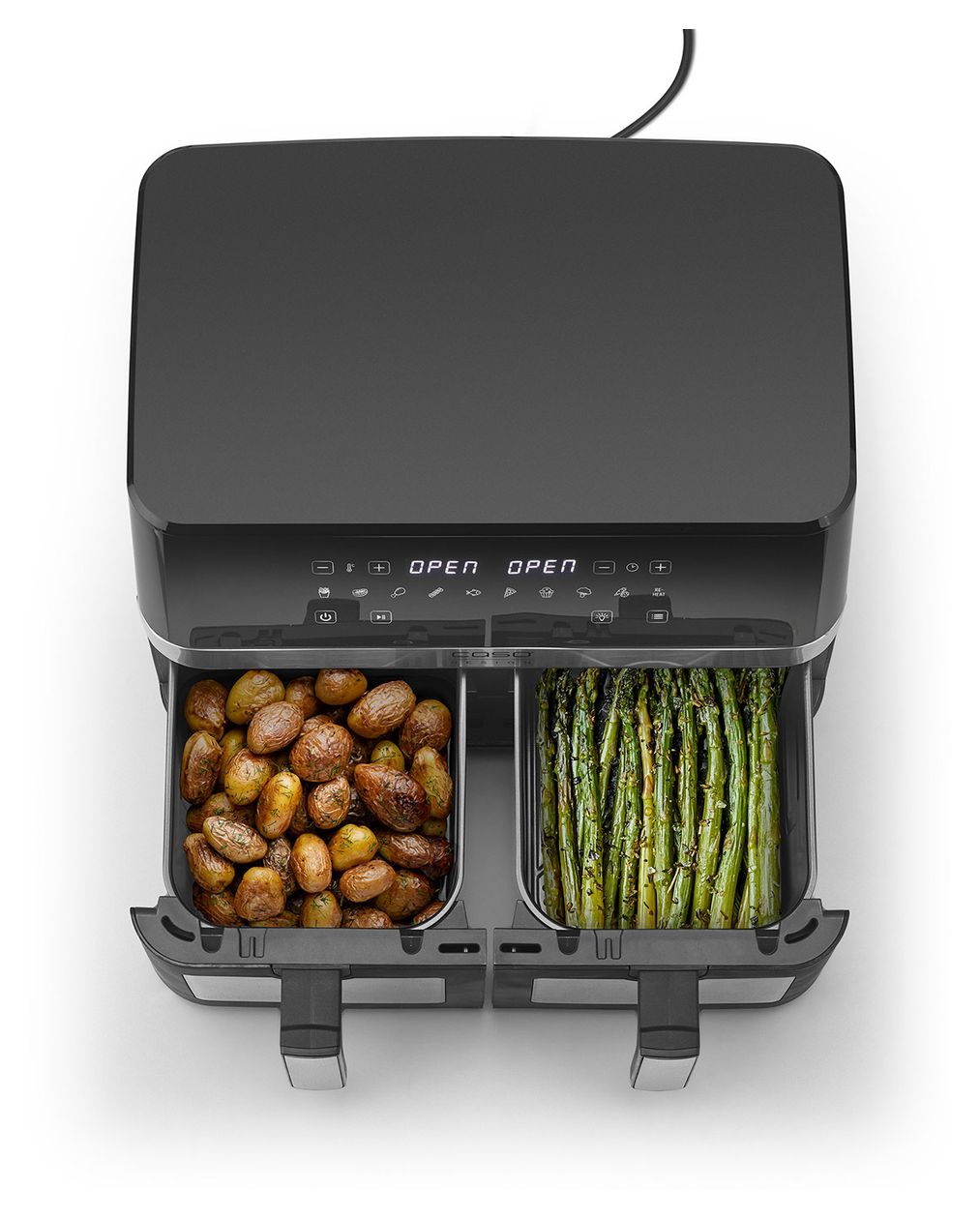 3186 AirFry DuoChef Doppel Heißluftfritteuse 14 l 2200 W  (Schwarz, Silber) 