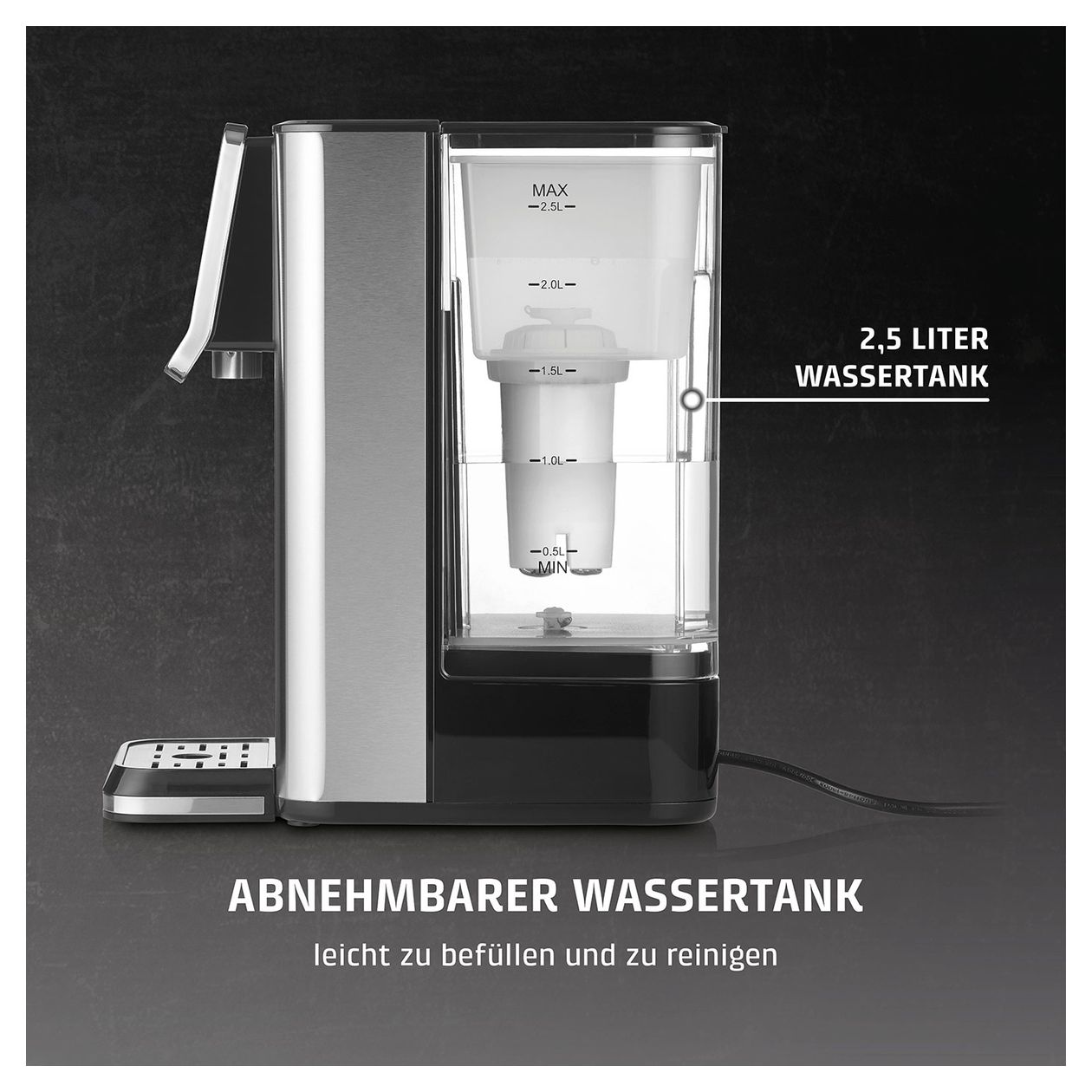 HW630 Teemaschine  (Schwarz, Edelstahl) 