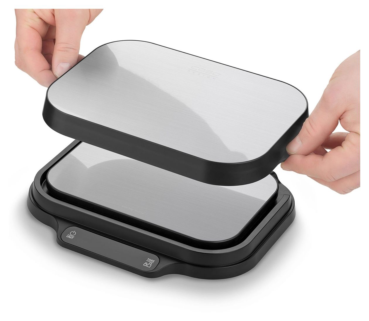 Kitchen Duo Elektronische Küchenwaage bis 15 kg Genauigkeit 0,1 g  (Schwarz, Edelstahl) 