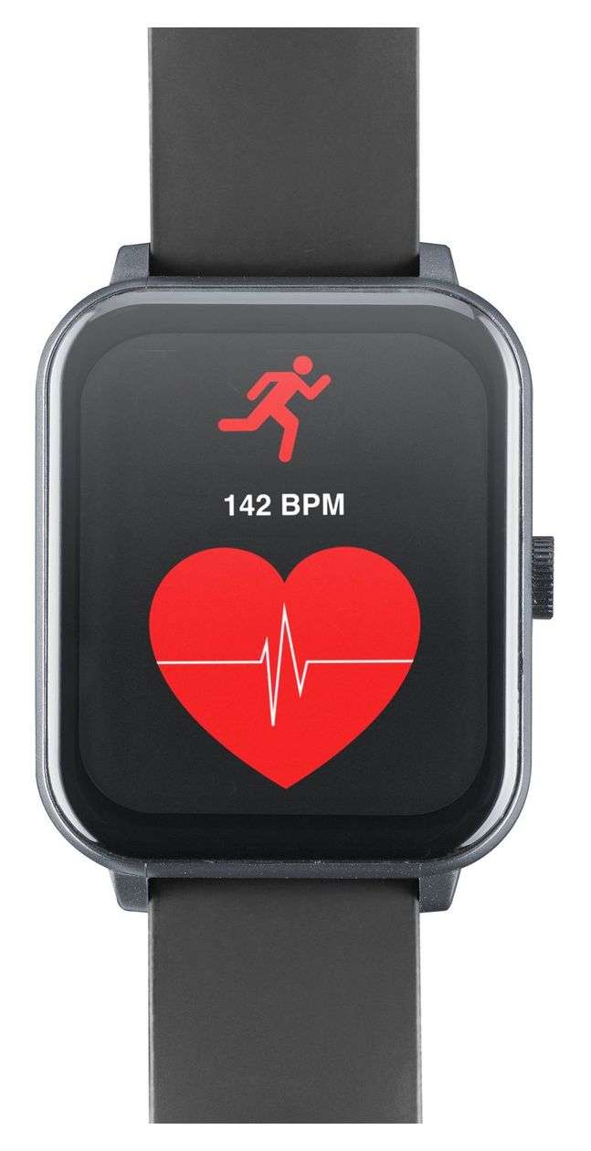 ION Pro Square Digital Smartwatch Rechteckig IP67 168 h  (Schwarz) 