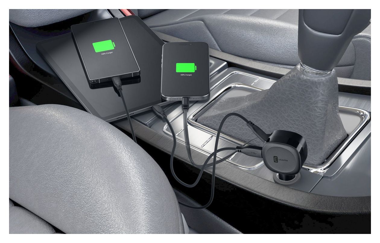 Retractable Car Charger 60W-Autoladegerät mit einziehbarem Kabel 