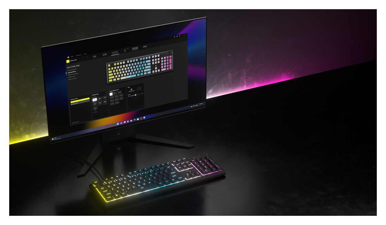 K55 Core RGB-LED Gaming Tastatur USB  (Grau) 