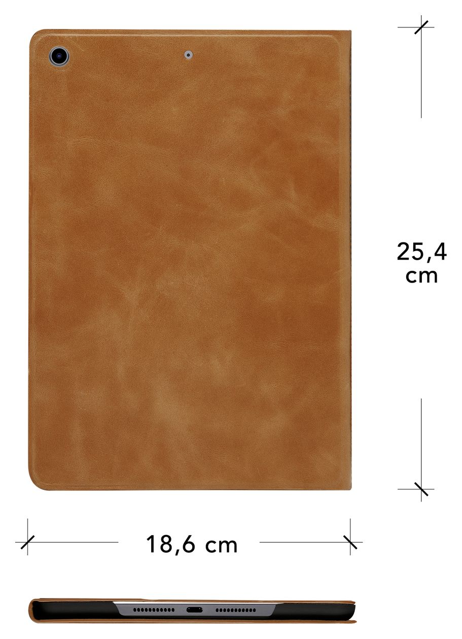 Risskov Folio aus Vollnarbenleder für Apple iPad Air 10.9"/Pro 11" bis 27,7 cm (10.9") Kratzresistent mit Magnetverschluss (Beige) 