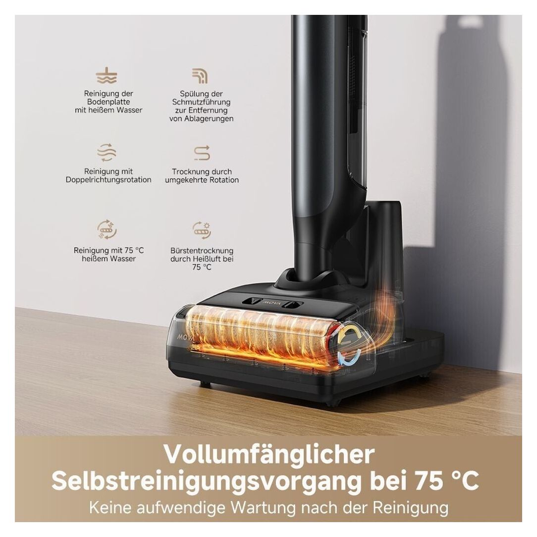 Mova M10 Naß-/Trockensauger bis 40 min Laufzeit für bis zu  300 m² Reinigungsfläche 4 Ah 18000 Pascal bis 0,7 l Schmutzwasser 