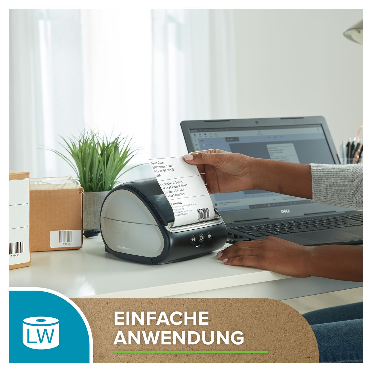 DYMO Original LabelWriter Versand/Namensschild-Etiketten | 102 mm x 59 mm | 2 Rollen mit je 575 leicht ablösbaren Etiketten (1.150 Etiketten) | für LabelWriter 4XL/5XL Etikettendrucker 