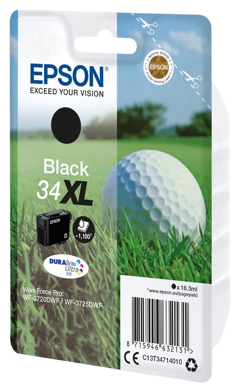 34XL C13T34714010 originale Druckerpatronen Schwarz 16,3 ml 1100 Seiten 