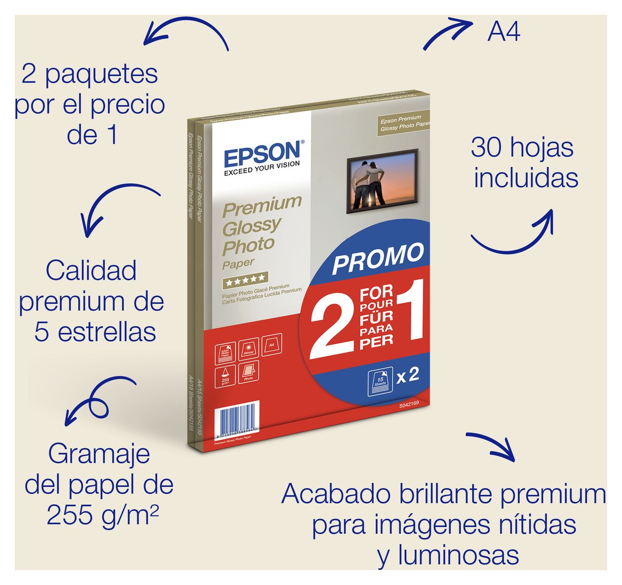 Premium Glossy Photo Paper - A4 - 2x 15 Blätter 