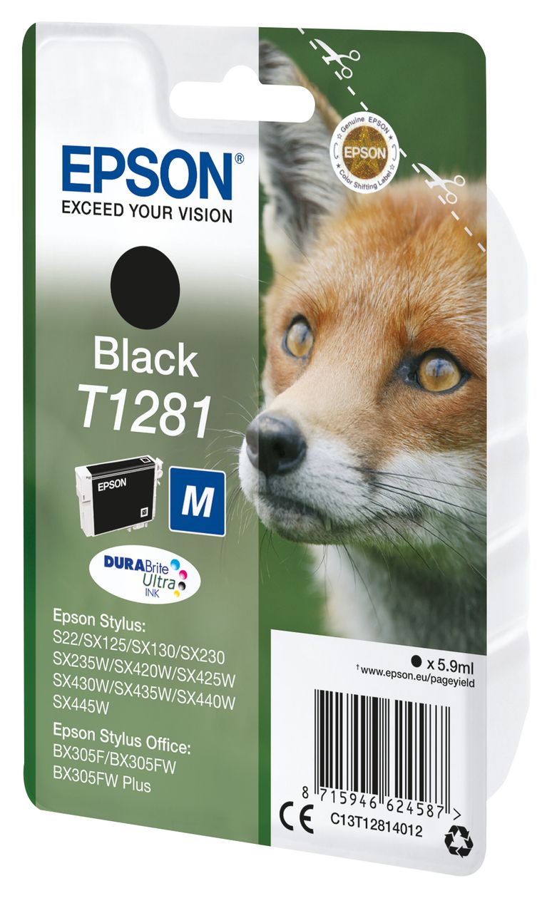 T1281M C13T12814012 originale Druckerpatronen Schwarz 5,9 ml 185 Seiten 