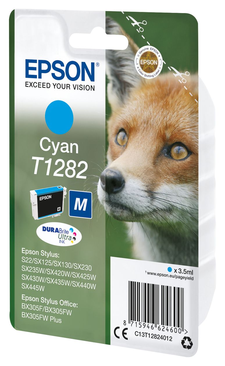 T1282 C13T12824012 originale Druckerpatronen Cyan 3,5 ml 