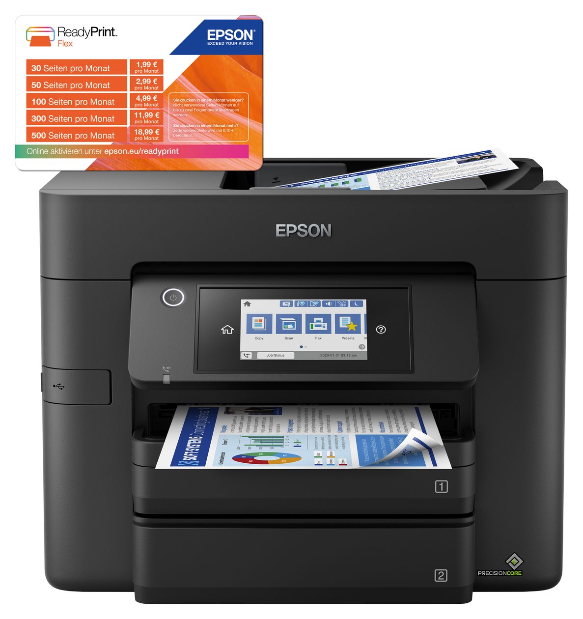 WorkForce Pro WF-4830DTWF All in One A4 Tintenstrahl Drucker 4800 x 2400 DPI 