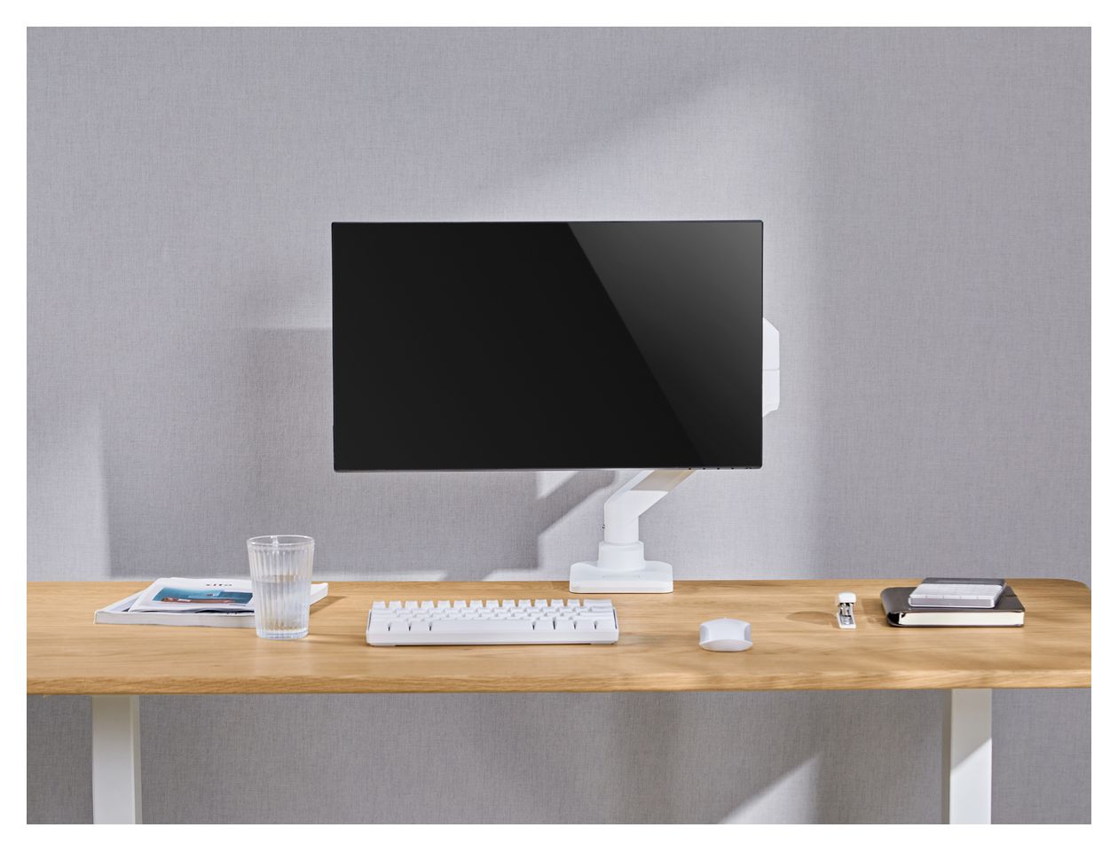 17"-49" Schwerlast-Monitor-Schreibtischhalterung, Weiß 