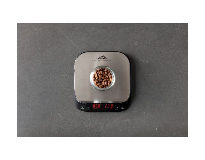 Artista Coffee Elektronische Küchenwaage bis 3 kg Genauigkeit 0,1 g  (Silber) 