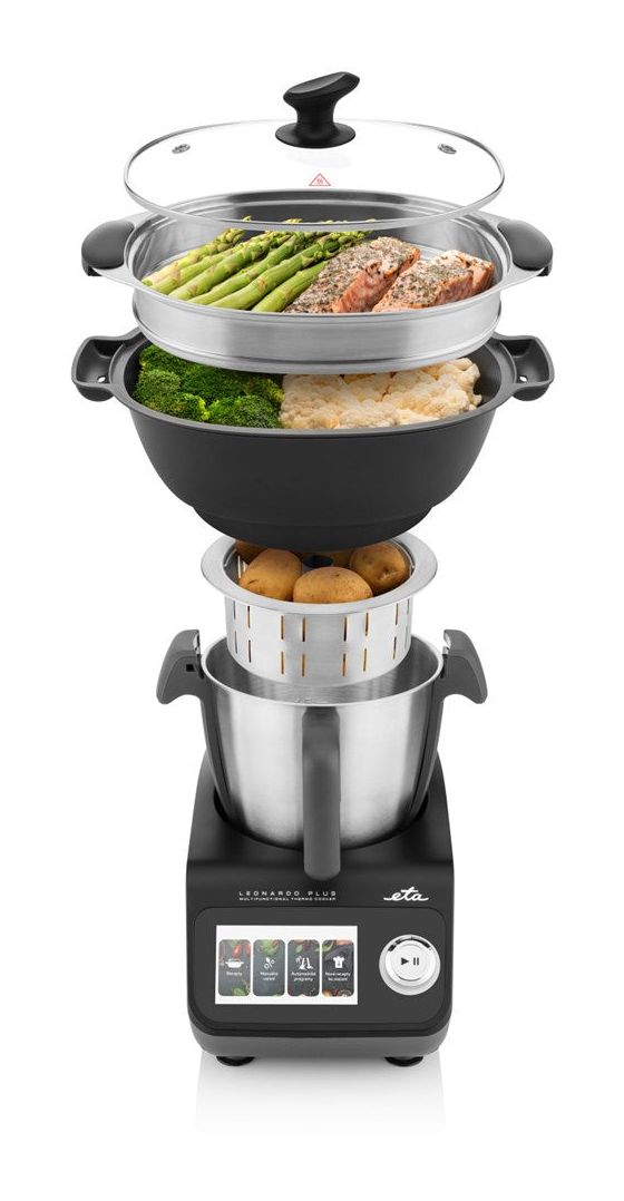 Leonardo Plus 600 W Küchenmaschine 3,5 l mit Waage  (Schwarz, Grau) 