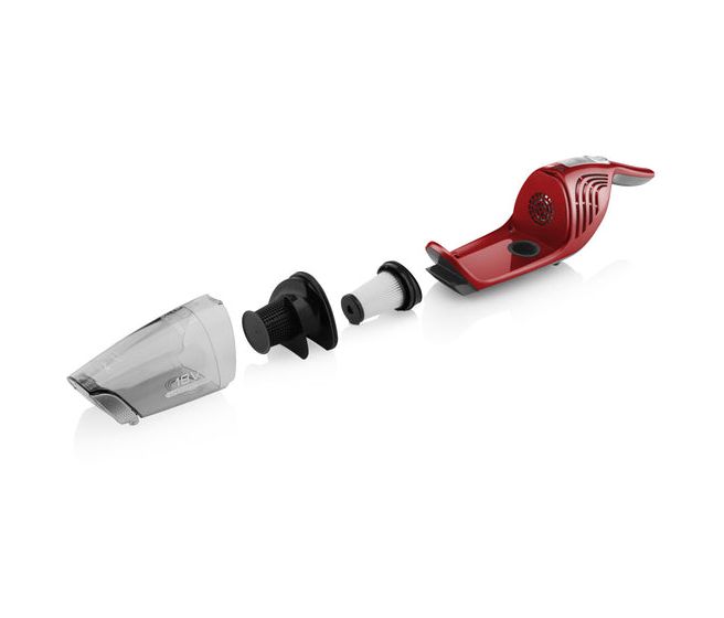 Moneto II Handstaubsauger mit Staubbeutel bis 45 min Laufzeit 18 V Zyklonal  (Rot) 