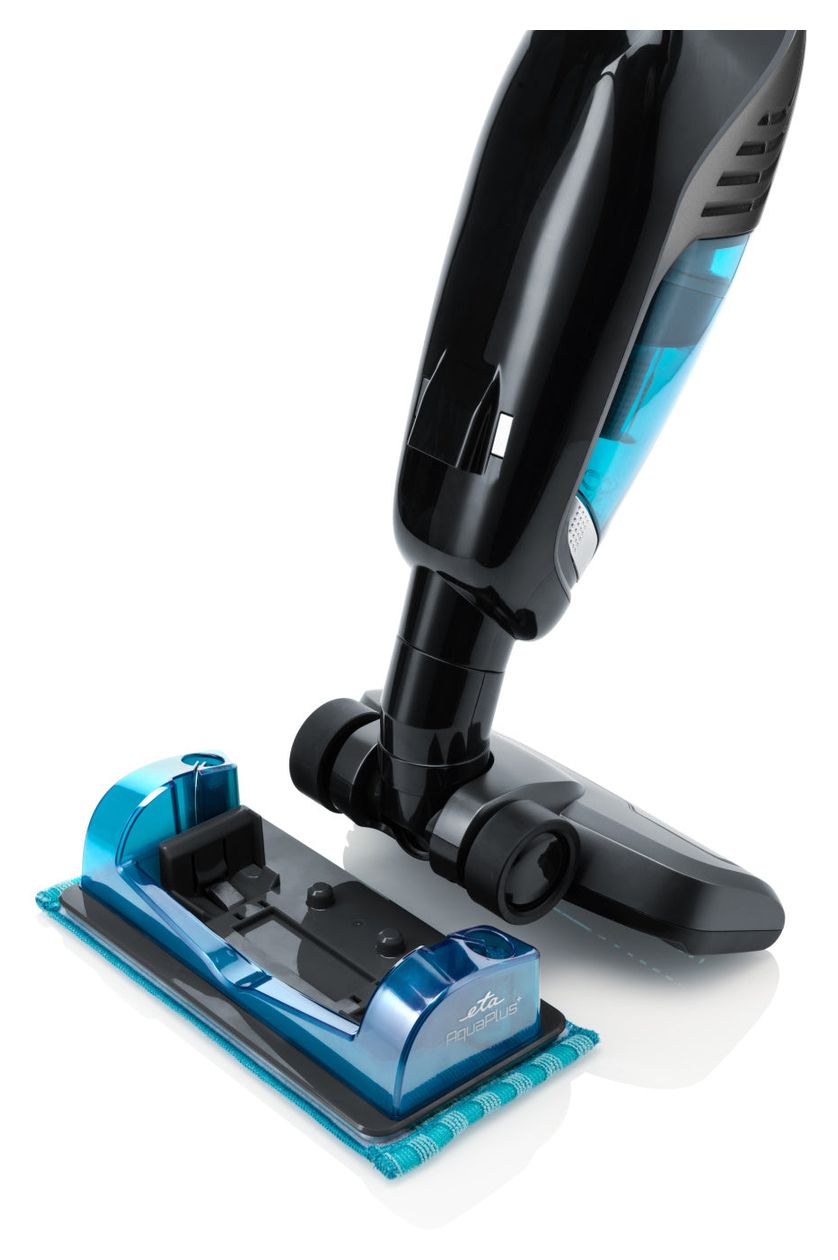 Moneto II Aqua Plus Handstaubsauger Beutellos bis 50 min Laufzeit 25,2 V HEPA  (Blau, Grau) 