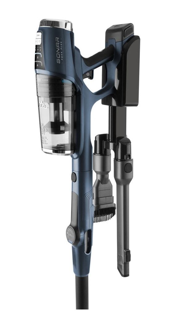 Sonar Aqua Plus Handstaubsauger Beutellos bis 40 min Laufzeit 25,2 V HEPA  (Blau) 