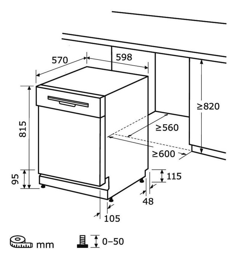 EGSP6112-EF-030E 60 cm Geschirrspüler vollintegriert (ohne Front) Leise 12 Maßgedecke 