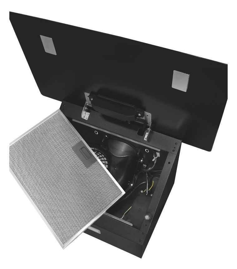 KFD60-020 Umluft Dunstabzugshaube/Esse Wand 60 cm (Schwarz) 