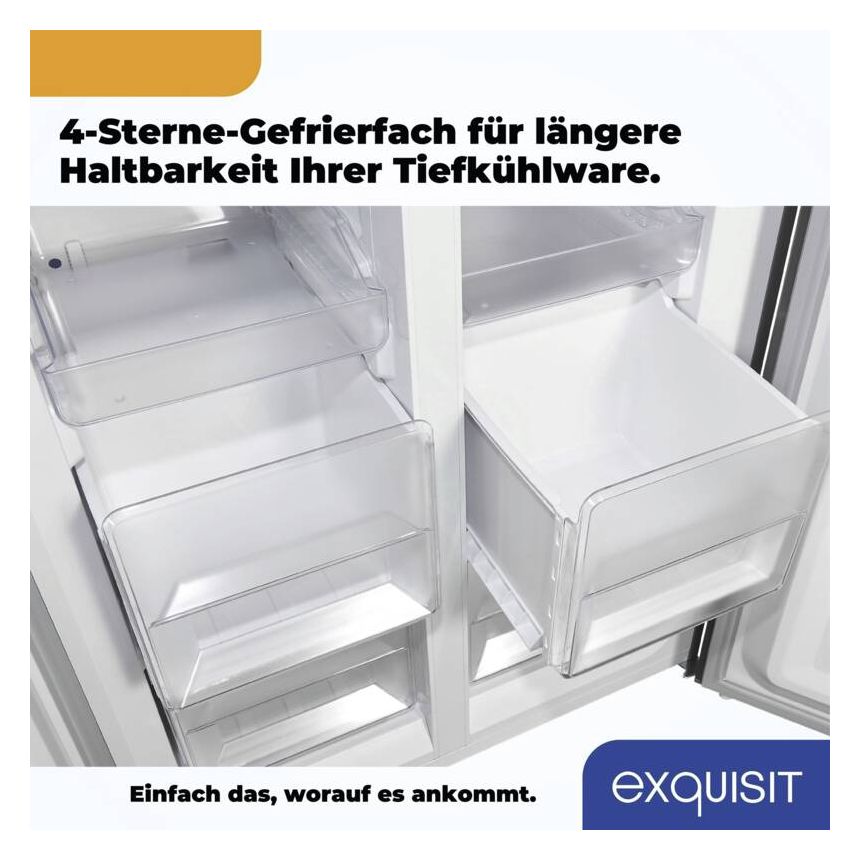 MD365-125-040D Side-by-Side Kühl-/ Gefrierkombination 237 l / 135 l 210 kWh NoFrost 1800 mm x 790 mm  (Schwarz, Edelstahl) 